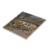  tuin met bloemen en kippen tegeltje (Zijkant)