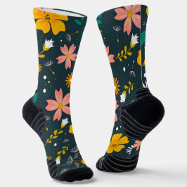 Tuin met bloemen in marineblauw dromerig lente pat sokken