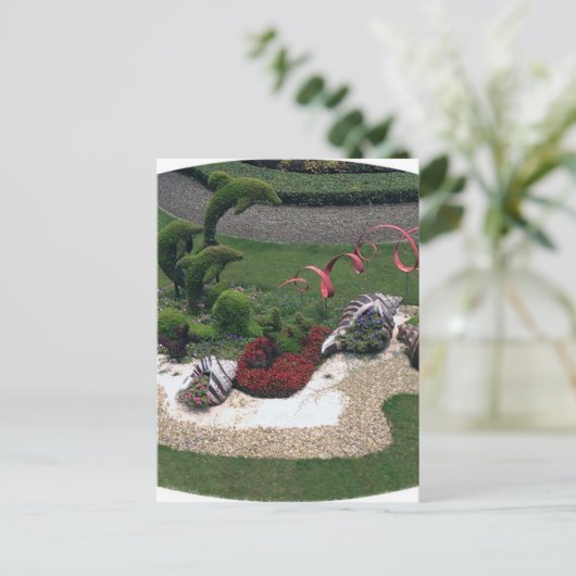 Tuin met dolfijnen briefkaart (Staand voorkant)