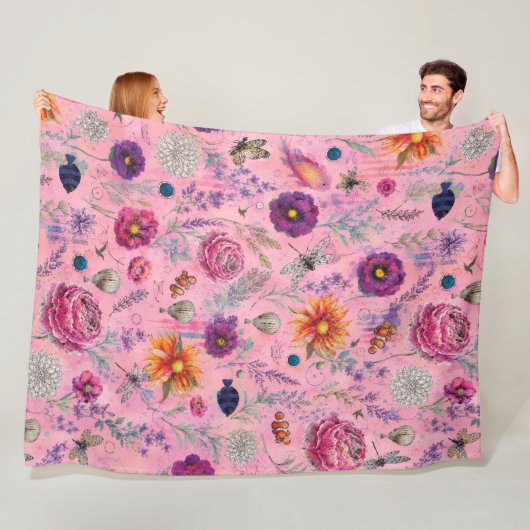 Tuin met Grilleg Bloei Fleece Deken (In situ)
