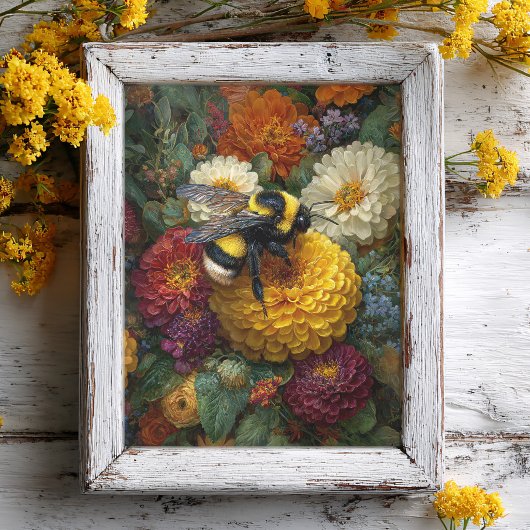 Tuin met hommels decoupage tissuepapier
