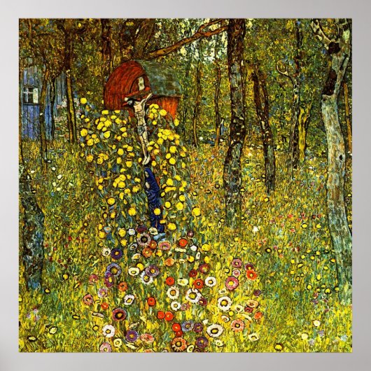 Tuin met kruisiging door Gustav Klimt Poster (Voorkant)