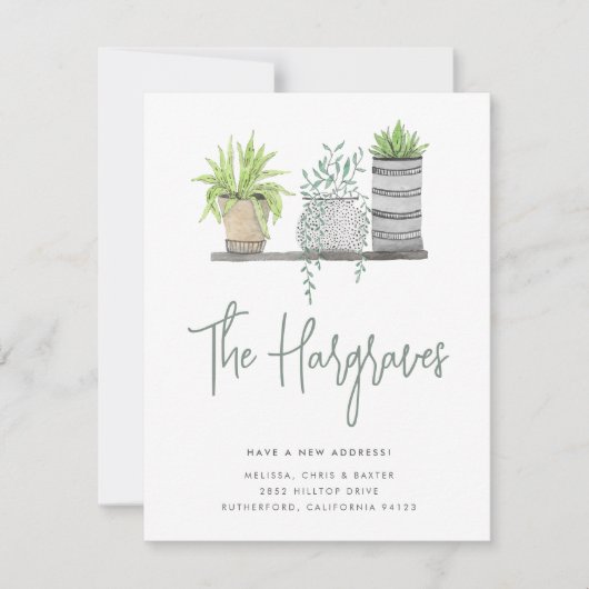 Tuin met moderne groene botanische beweging aankondiging (Voorkant)