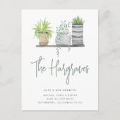 Tuin met moderne groene botanische beweging aankondigingskaart (Voorkant)