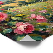 Tuin met Oude Rozen Romantische Kunst Poster (Hoek)