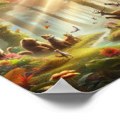 Tuin met pratende dieren en fantastische flora. poster (Hoek)