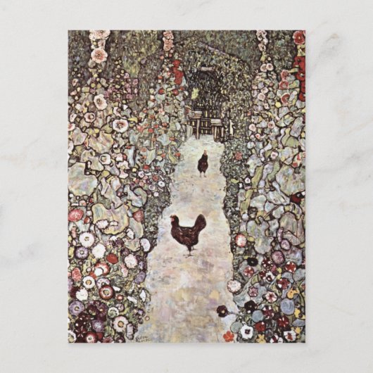 Tuin met Roosters Cute Briefkaart (Voorkant)