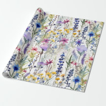 Tuin met wilde bloemen aquarel in zachte zomertint