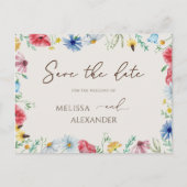Tuin met wilde bloemen, bloem beige Save The Date  Uitnodiging Briefkaart (Voorkant)