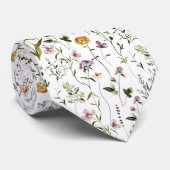 Tuin met wilde bloemen bloemmotief  stropdas (Opgerold)