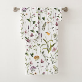 Tuin met wilde bloemen bloempatroon bad handdoek