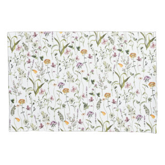 Tuin met wilde bloemen bloempatroon  kussensloop
