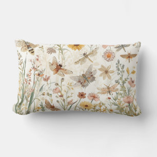 Tuin met wilde bloemen botanische vlinders bloem kussen