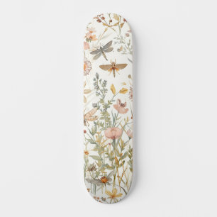 Tuin met wilde bloemen botanische vlinders bloem persoonlijk skateboard