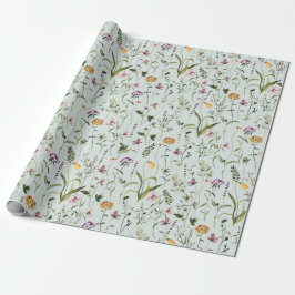 Tuin met wilde bloemen patroon cadeaupapier