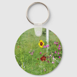 tuin met wilde bloemen sleutelhanger