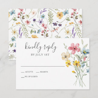 Tuin met wilde bloemen Trouw RSVP kaart
