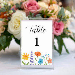 Tuin met wilde bloemen waterverf bruiloft kaart