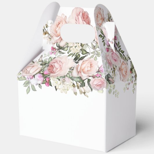 Tuin met zomerruizen bloemachtige bruidsdouche bedankdoosjes (Achterkant)