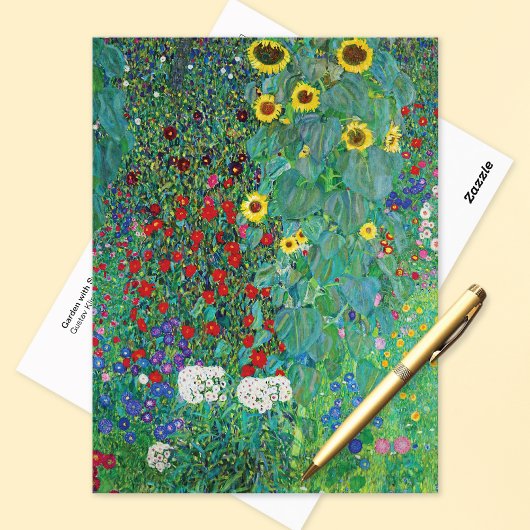 Tuin met Zonnebloemen Gustav Klimt Briefkaart