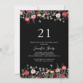 Tuin Multicolor Wildflower 21ste Verjaardagsfeest Kaart (Voorkant)