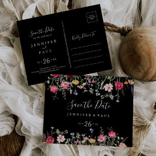 Tuin Multicolor Wildflower Bewaar de datum Briefkaart