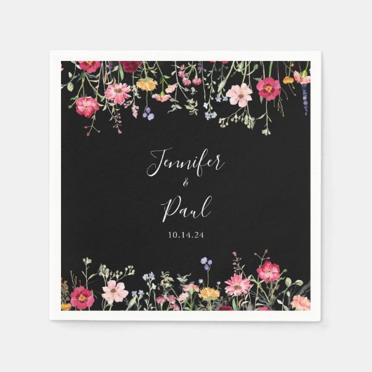 Tuin Multicolor Wildflower bruiloft servet (Voorkant)