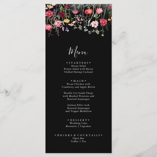 Tuin Multicolor Wildflower Diner Menu (Voorkant)