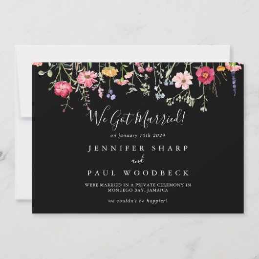 Tuin Multicolor Wildflower Elopement Aankondiging (Voorkant)