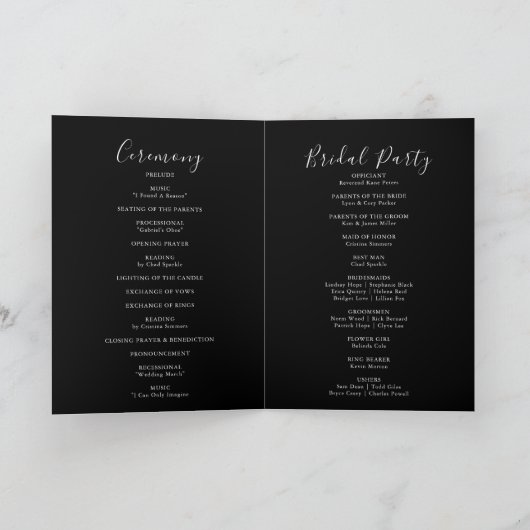 Tuin Multicolor Wildflower Gevouwen bruiloft Programma (Binnen)