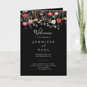 Tuin Multicolor Wildflower Gevouwen bruiloft Programma (Voorkant)