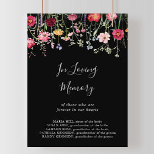 Tuin Multicolor Wildflower in Loving Memory Sign Poster