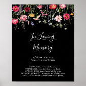 Tuin Multicolor Wildflower in Loving Memory Sign Poster (Voorkant)
