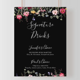 Tuin Multicolor Wildflower Signature Drinken Sign Poster