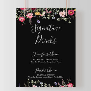Tuin Multicolor Wildflower Signature Drinken Sign Poster