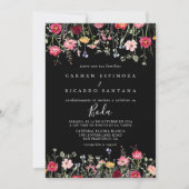 Tuin Multicolor Wildflower Spaanse bruiloft Kaart (Voorkant)