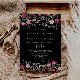 Tuin Multicolor Wildflower Spaanse bruiloft Kaart