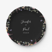 Tuin Multicolor Wildflower Trouwtaart Papieren Bordje (Voorkant)