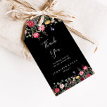 Tuin Multicolor Wildflower Wedding Dank u Cadeaulabel<br><div class="desc">Deze tuin veelkleurige wilde bloem bruiloft dank je voorkeur tags zijn perfect voor een moderne bruiloft receptie. Het ontwerp is voorzien van een veelkleurig assortiment van roze, blush, paarse, geel, wit, violet, rood, bordeauxrode wilde bloemen in een zwarte achtergrond. Personaliseer deze labels met een kort bericht, uw namen en uw...</div>