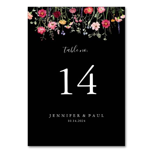 Tuin Multicolor Wildflower Wedding Kaart (Achterkant)