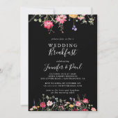 Tuin Multicolor Wildflower Wedding Ontbijt Kaart (Voorkant)