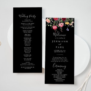 Tuin Multicolor Wildflower Wedding Programma Programmakaart