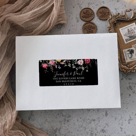 Tuin Multicolor Wildflower Wedding RSVP Adres Etiket