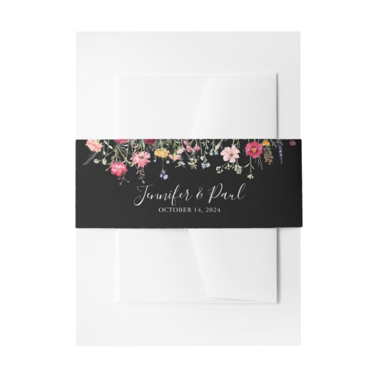 Tuin Multicolor Wildflower Wedding Uitnodigingen Wikkel (Voorkant Voorbeeld)