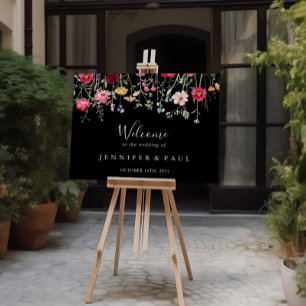 Tuin Multicolor Wildflower Wedding Welkomstbord Poster