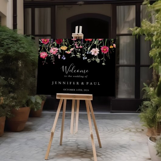 Tuin Multicolor Wildflower Wedding Welkomstbord Poster