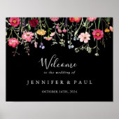 Tuin Multicolor Wildflower Wedding Welkomstbord Poster (Voorkant)