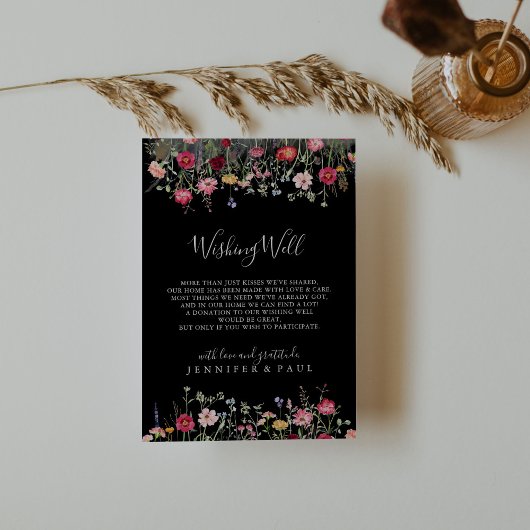 Tuin Multicolor Wildflower Wedding Wishing Well Informatiekaartje