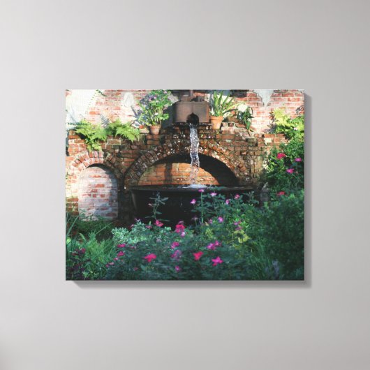 TUIN MUUR FONTEIN VERPAKT DOEK MUUR KUNST CANVAS AFDRUK (Voorkant)