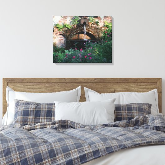 TUIN MUUR FONTEIN VERPAKT DOEK MUUR KUNST CANVAS AFDRUK (Insitu (Slaapkamer))
